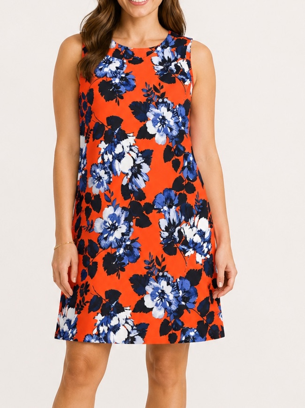 Tommy Hilfiger Red Floral Sleeveless Dress Women’s Size 16